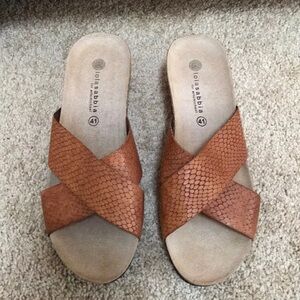 LOLA SABBIA for Eric Michael size 41 brown slides